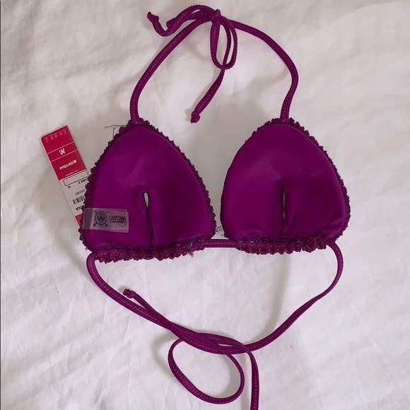 PURPLE CROCHET SWIM TOP SIZE MEDIUM. NWT!! - Picture 5 of 8